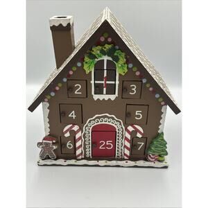 St Nicholas Square Wooden Gingerbread House Christmas Advent Calendar Doors READ